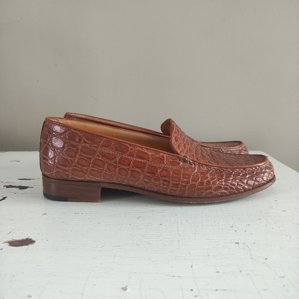 Gravati for Neiman Marcus Alligator Leather Loafer Slip- On Shoes Size 7.5